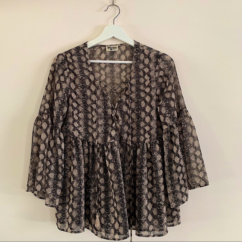 Show Me Your MuMu Snake Print Blouse